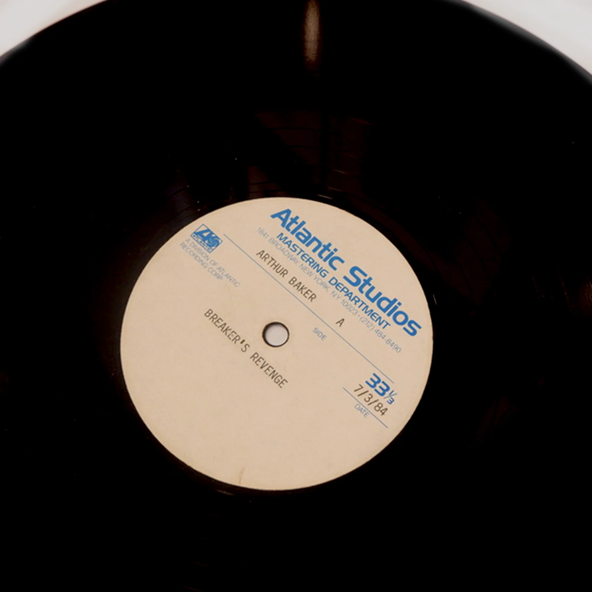 Arthur Baker 'Bakers Revenge' b/w 'Breakers dub' 84 (Acetate) - Image 2