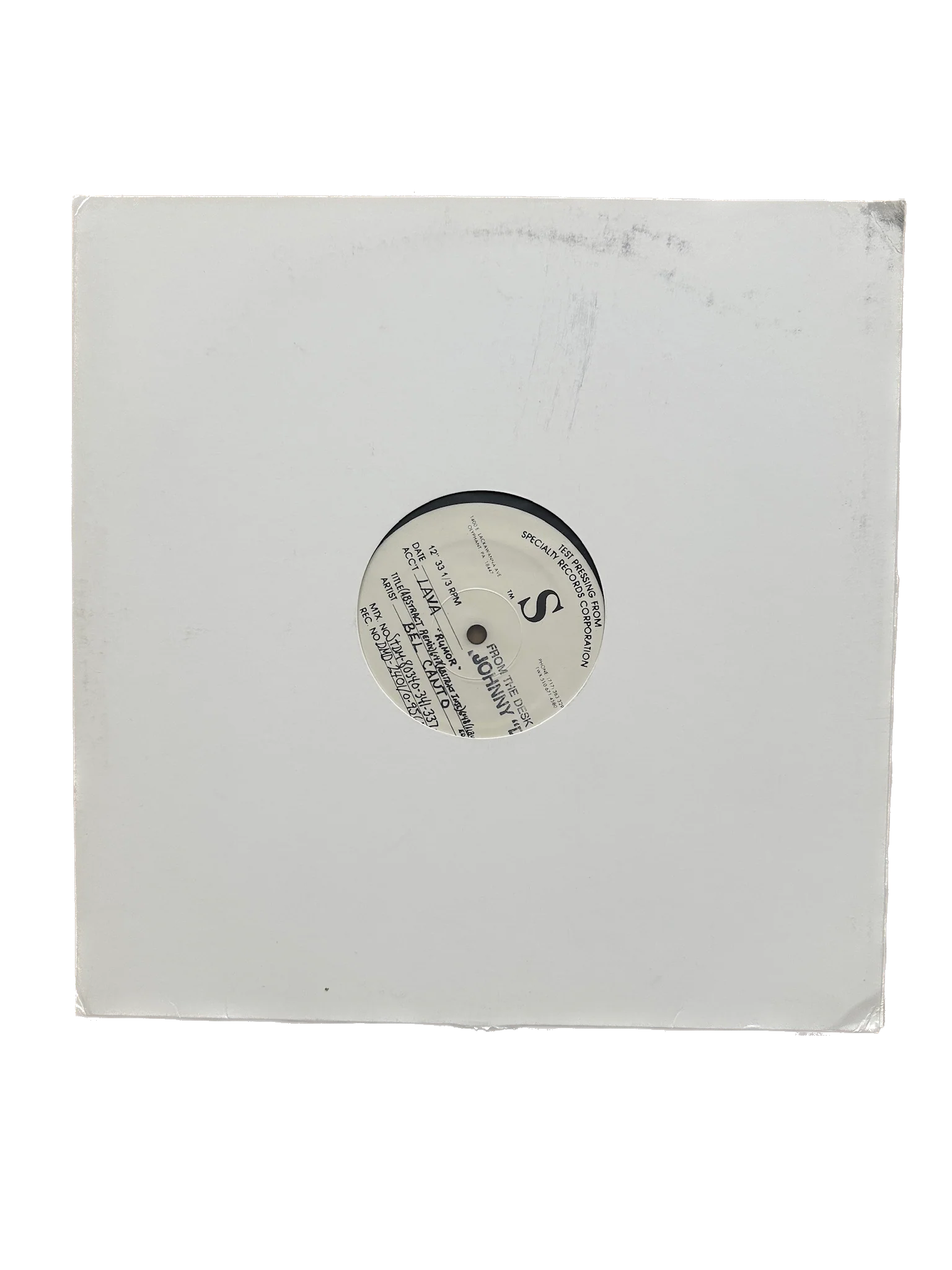 🎵  Bel Canto – Rumor (Abstract LV Remix, Test Pressing, Signed) - Image 2