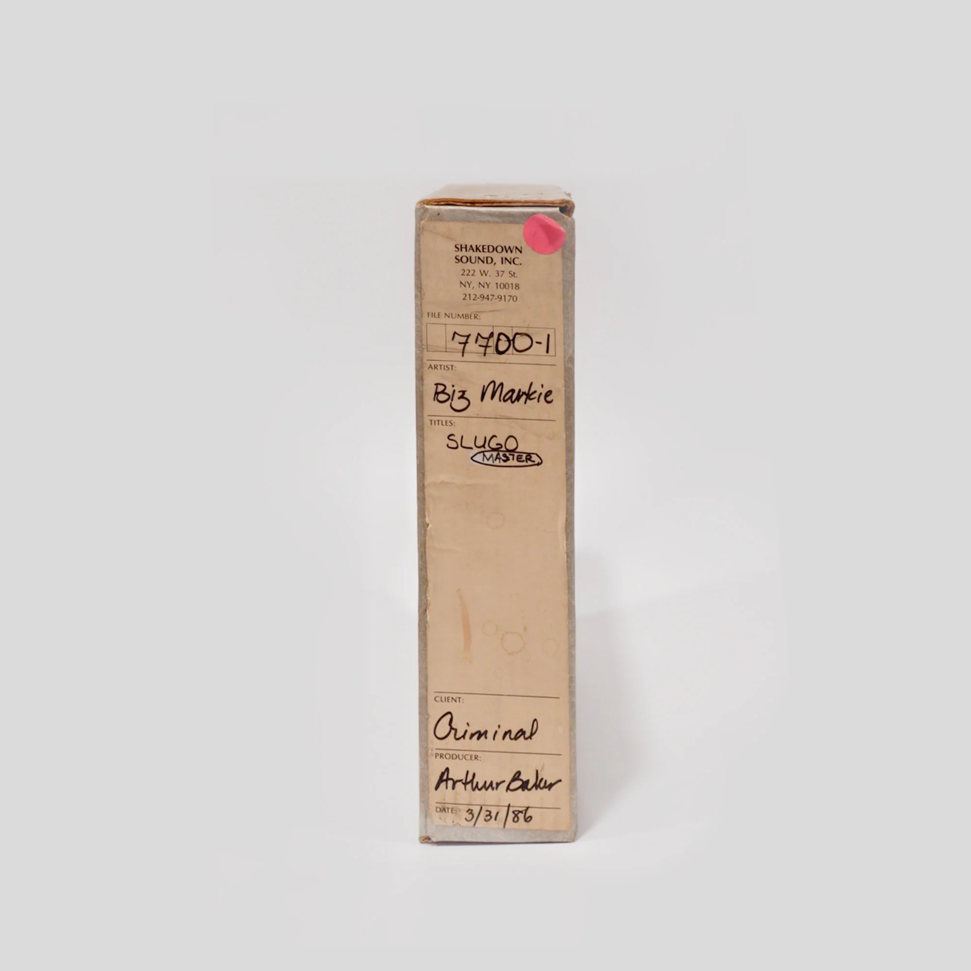 Biz Markie – “Slugo” Original 2-Inch Multitrack Master Tape (Shakedown Sound Session) - Image 4