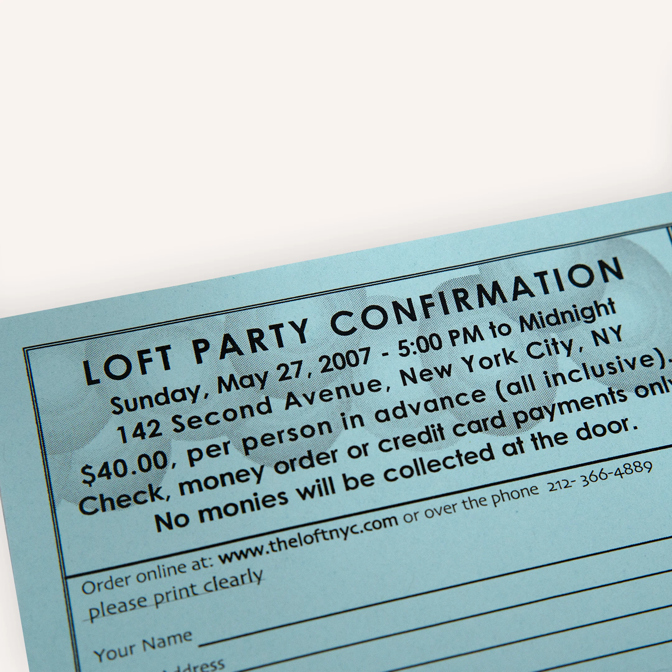 David Mancuso - ‘The Loft’ Mailed Invitation Packet - Image 9
