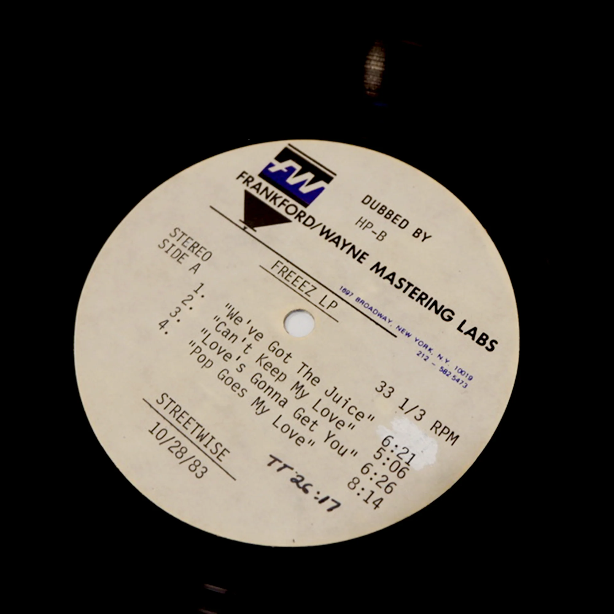 Freeez – Self-Titled LP (1983 Original Vinyl Pressing)(Acetate) - Image 4