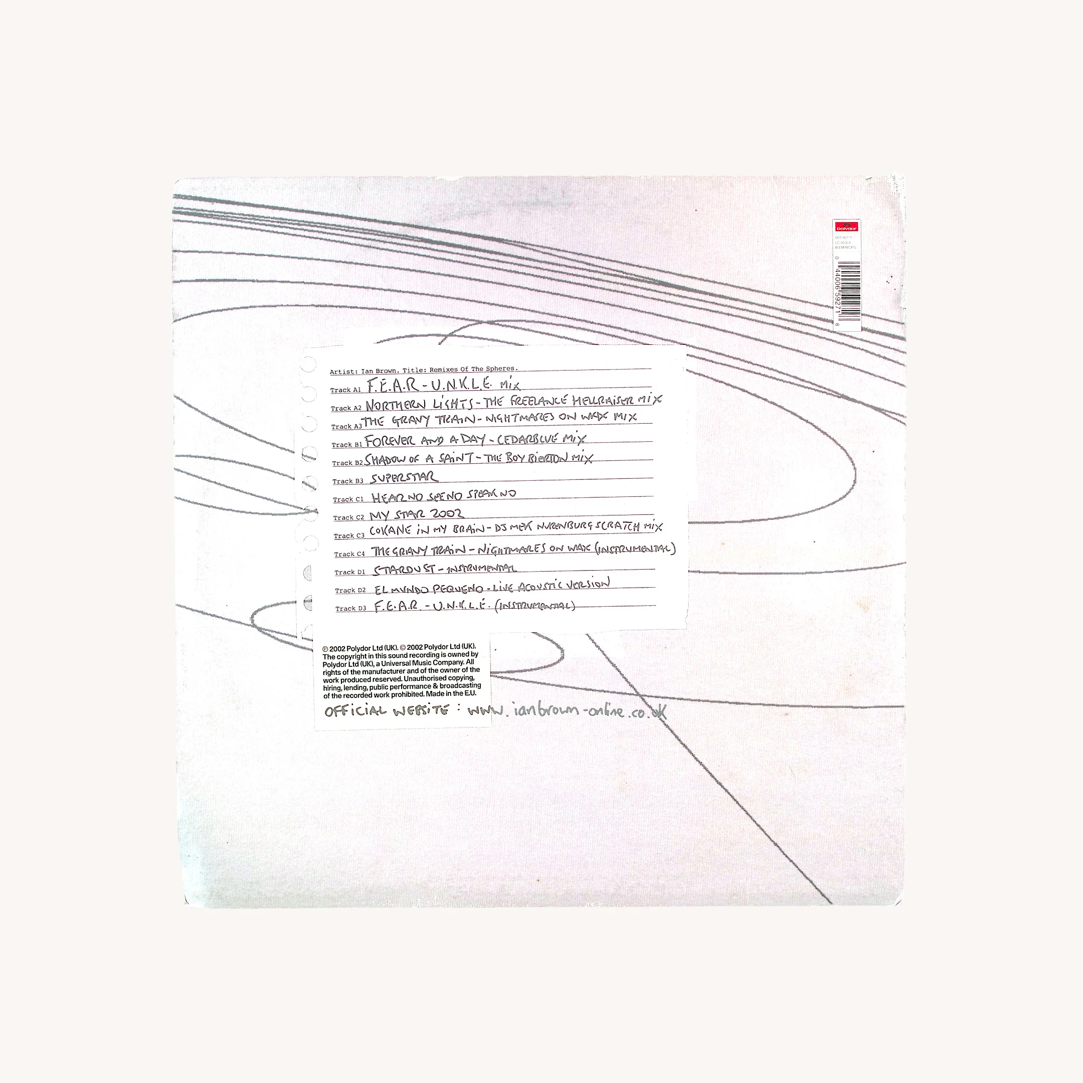 (Signed) Ian Brown "Remix Of The Spheres' (Polydor 2002)
