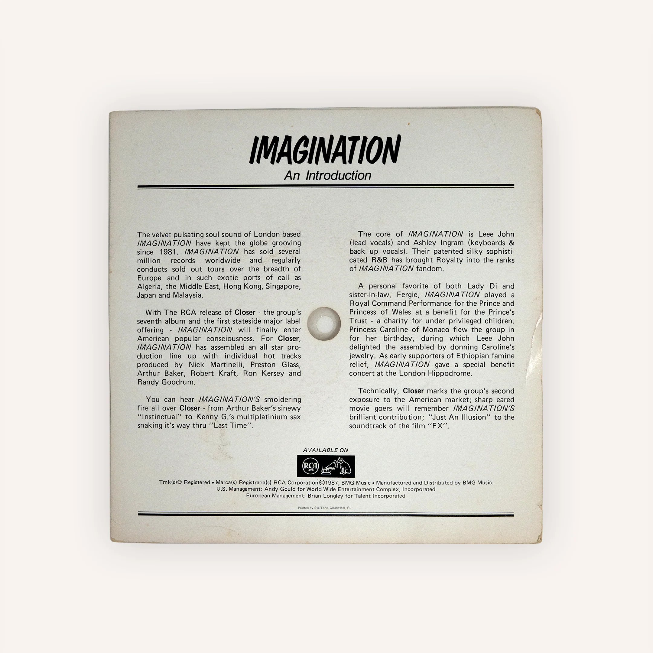Imagination Flexi Promo 45 (1987) - Image 2