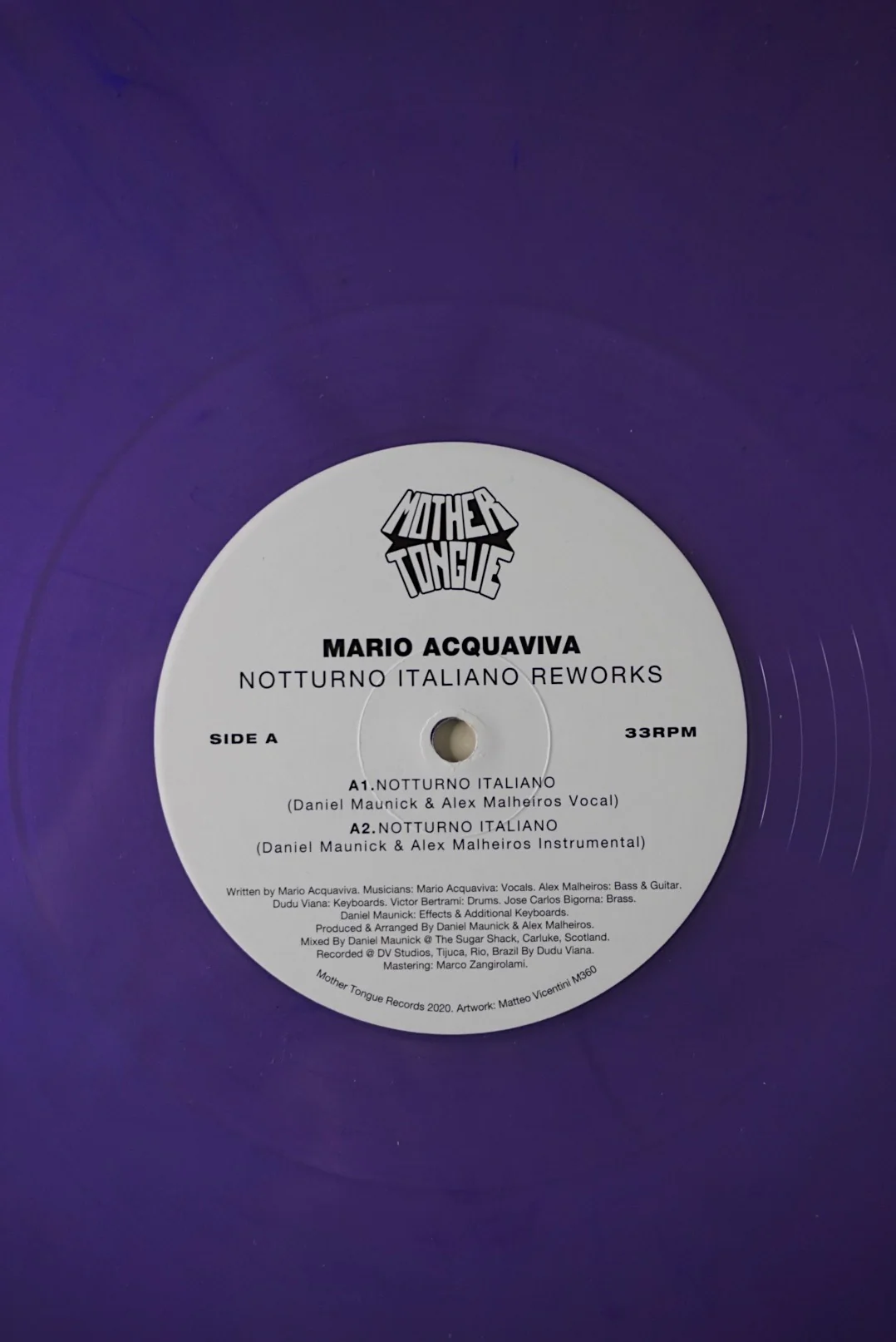 Mario Acquaviva "Notturno Italiano Reworks" (including Ron Trent remix) (purple) - Image 16