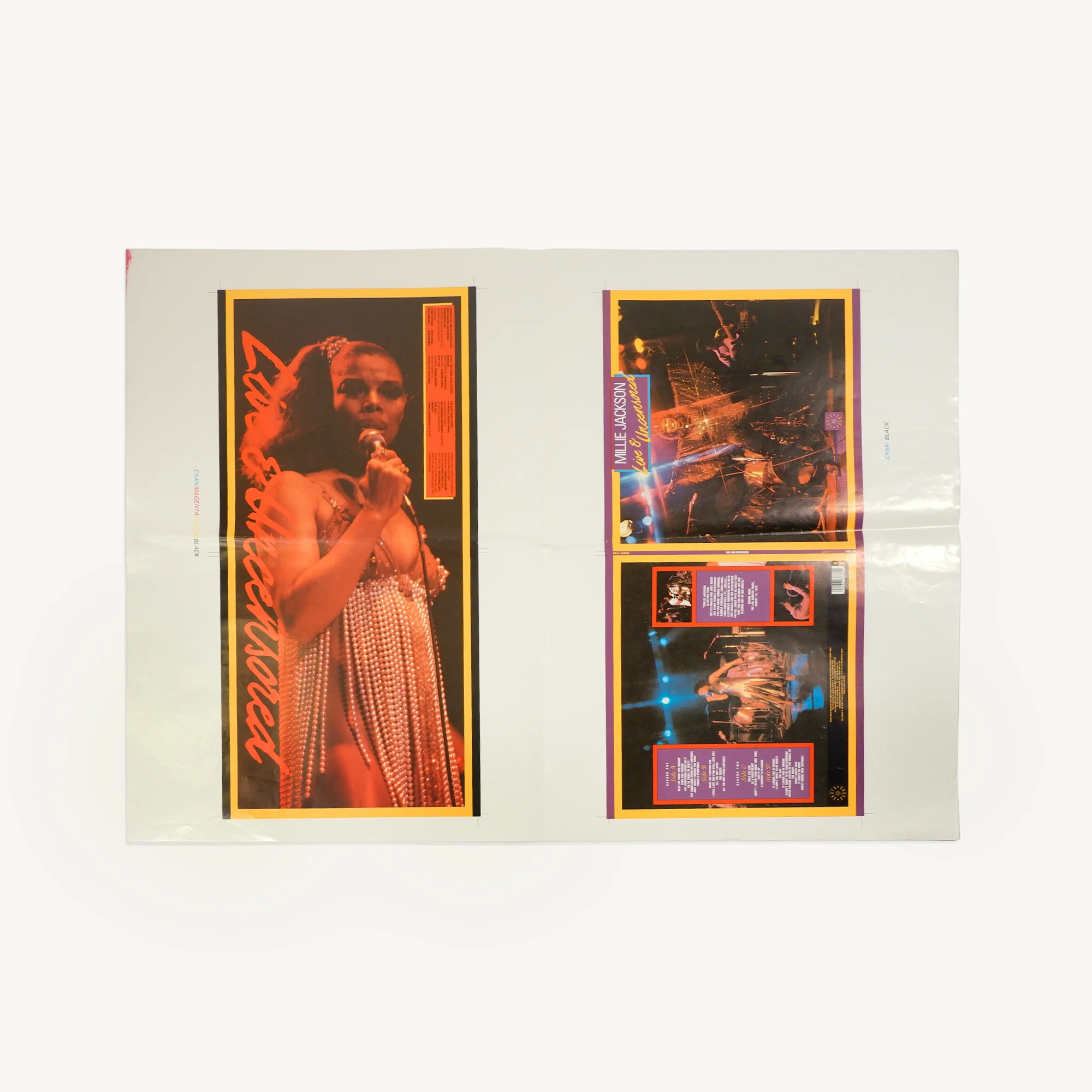 Mille Jackson - Live and Unceasered album artwork test print on paper