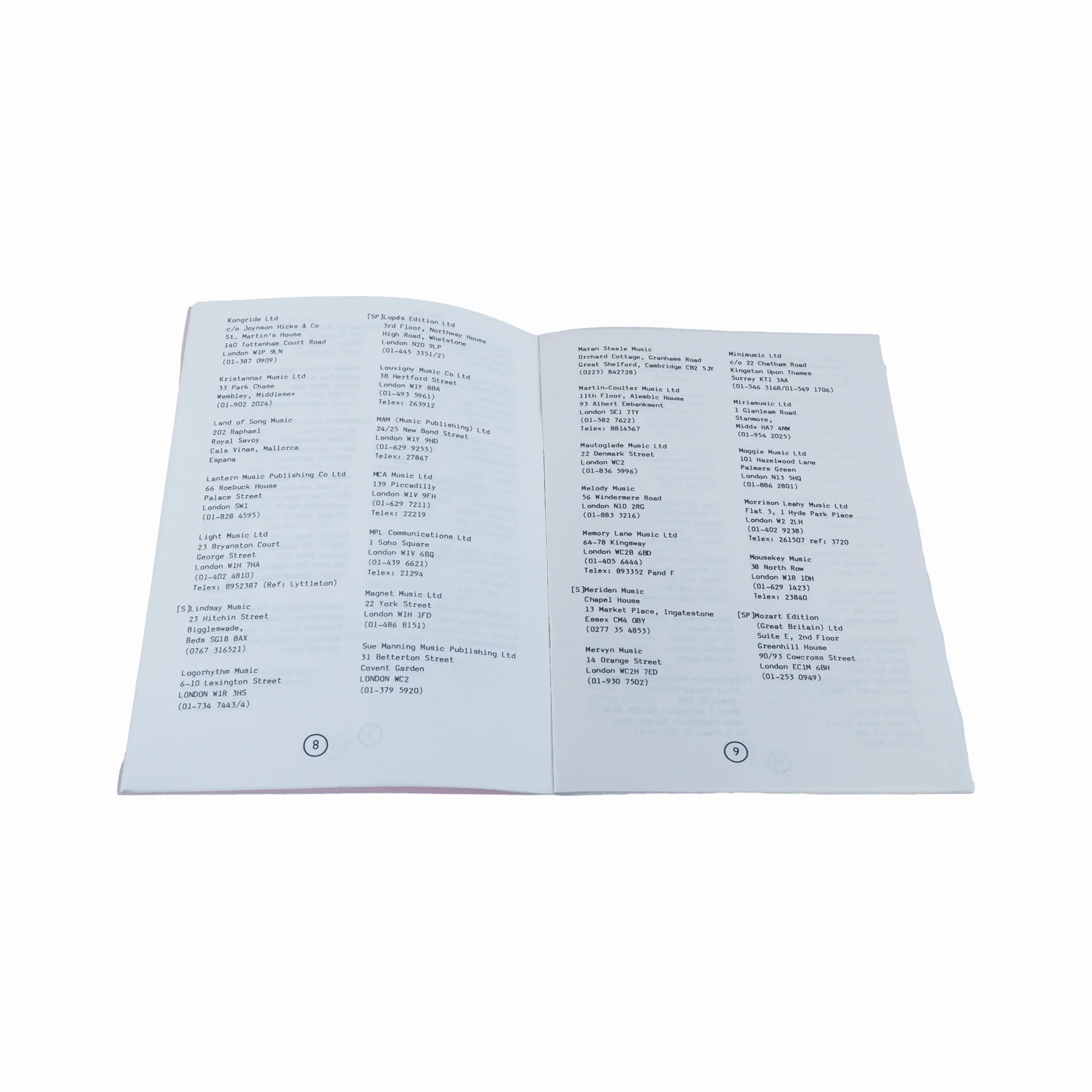 "Music Publishers' Association, List Of Members", 1984 Music Publishers Association Ltd - Image 2