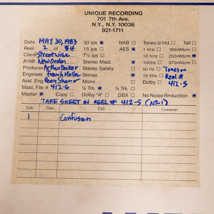 New Order – Confusion (1983) – Original Studio Tape - Image 4