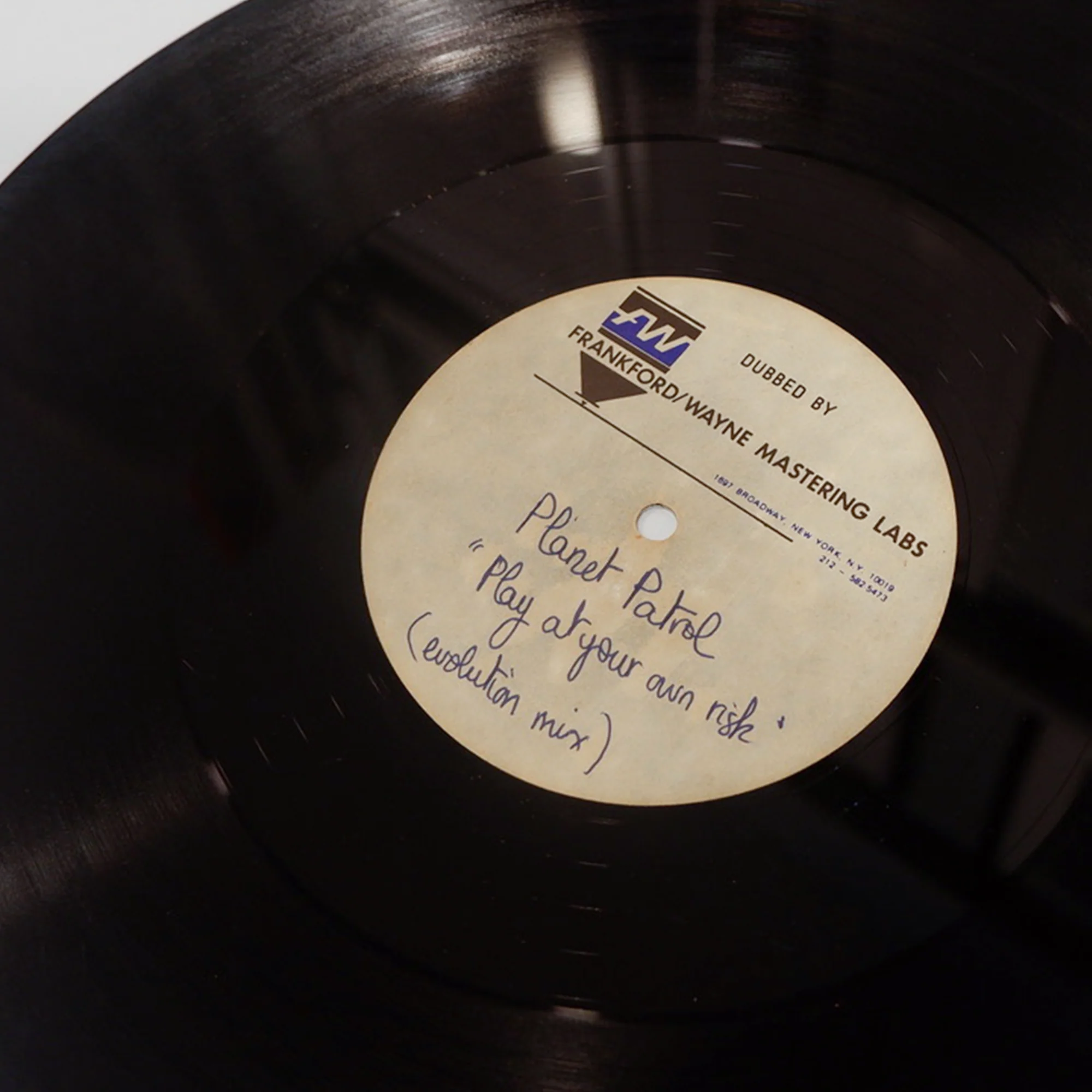 Planet Patrol – “Play at Your Own Risk” (Evolution Mix – Original Vinyl Pressing)(Acetate) - Image 3