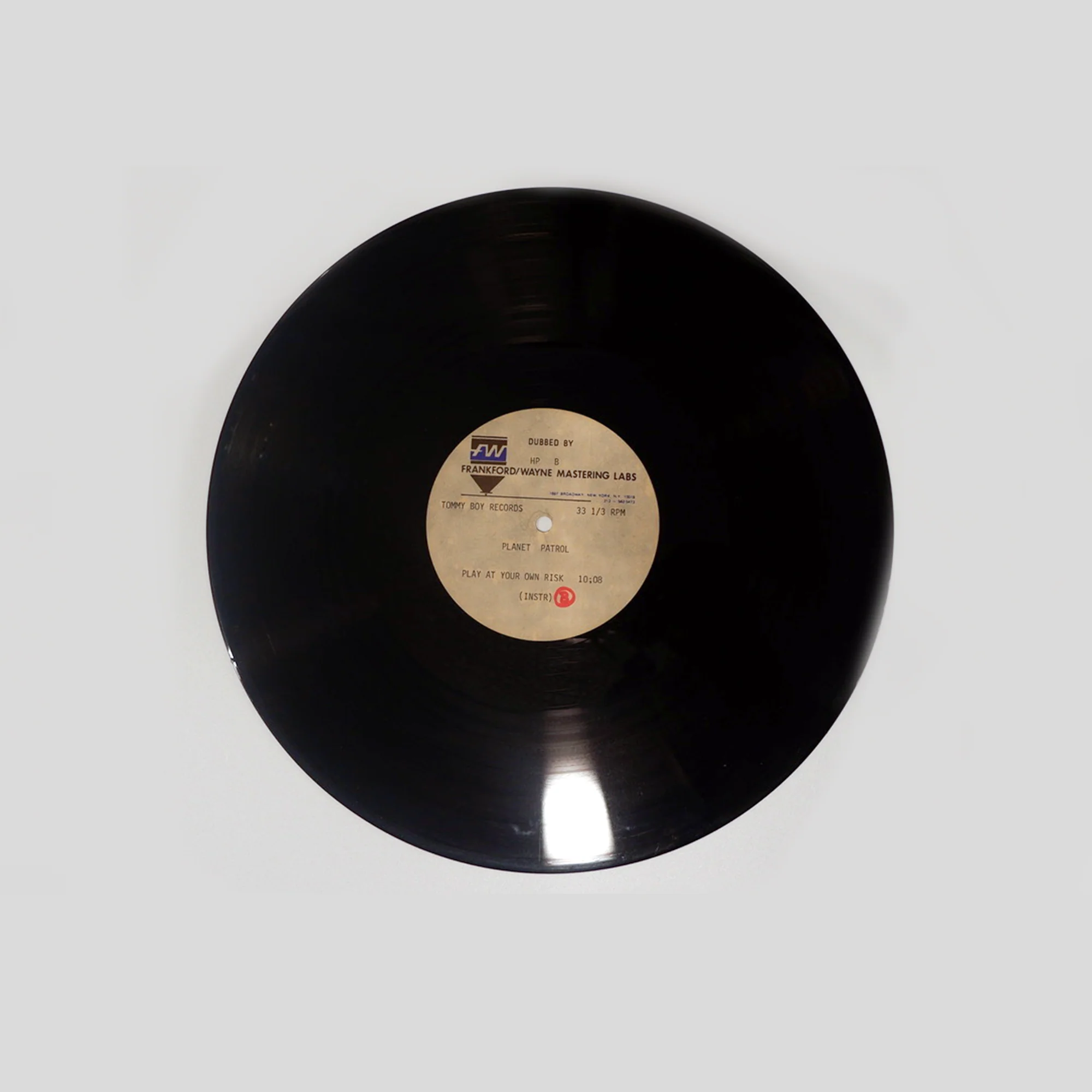 Planet Patrol – “Play at Your Own Risk” (Instrumental – Original Vinyl Pressing)(Acetate) - Image 2
