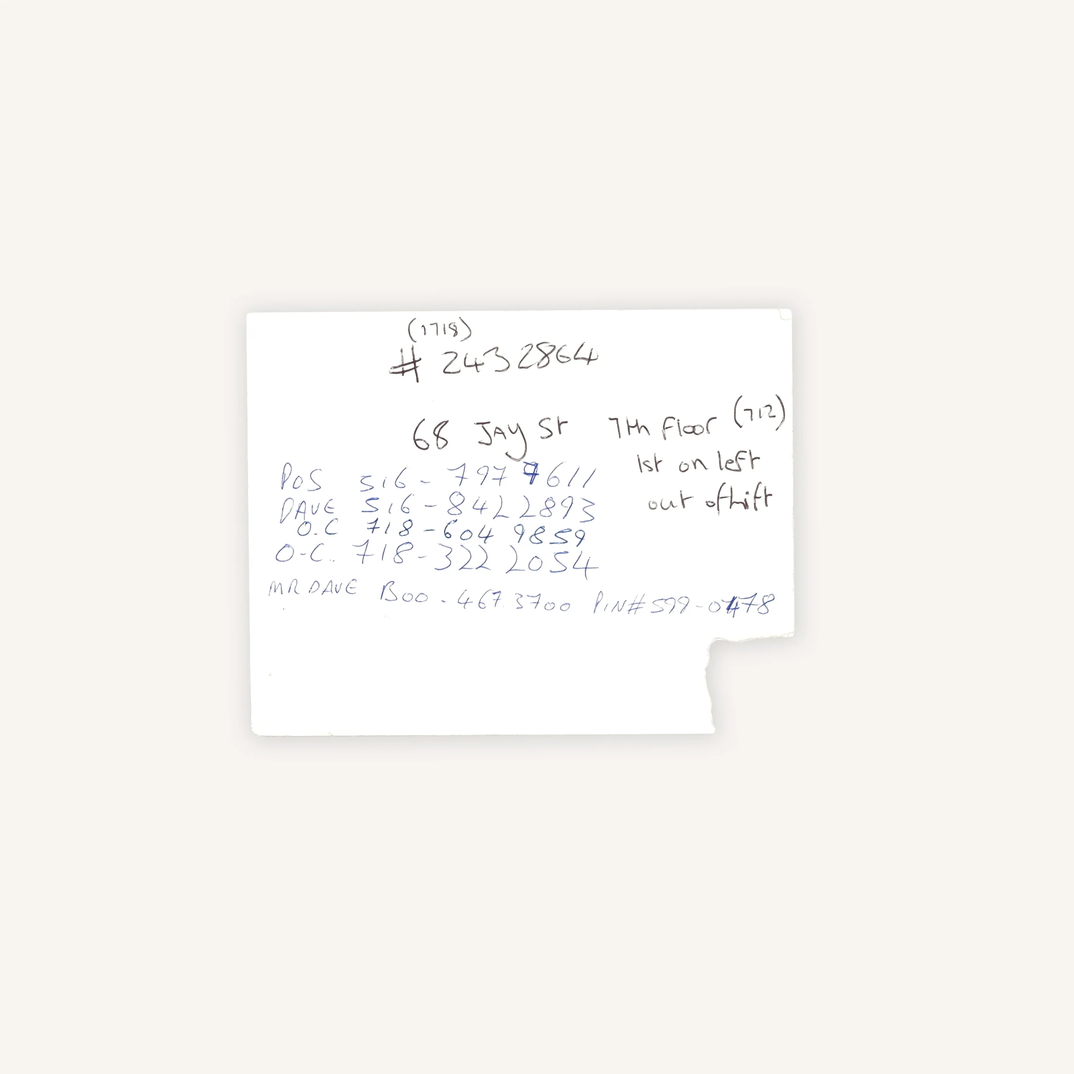 (Signed) Postcard Used During the De La Soul Recording Sessions
