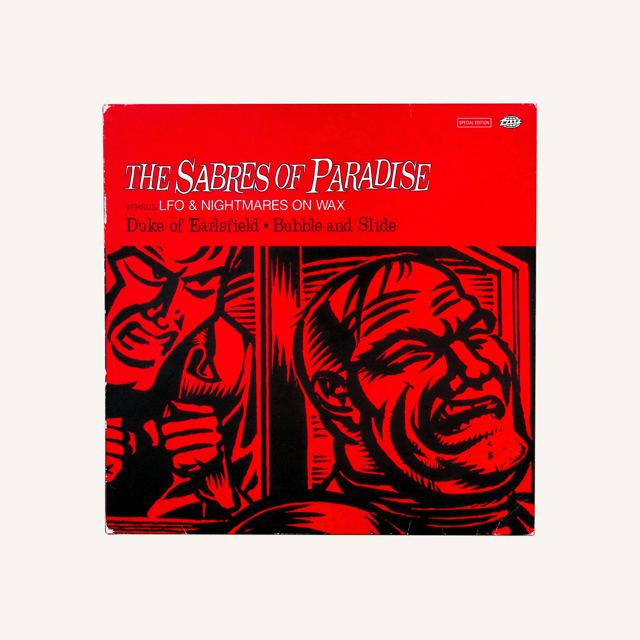 (Signed) The Sabres of Paradise 10" Versus LFO & Nightmares On Wax Warp Release (1995)