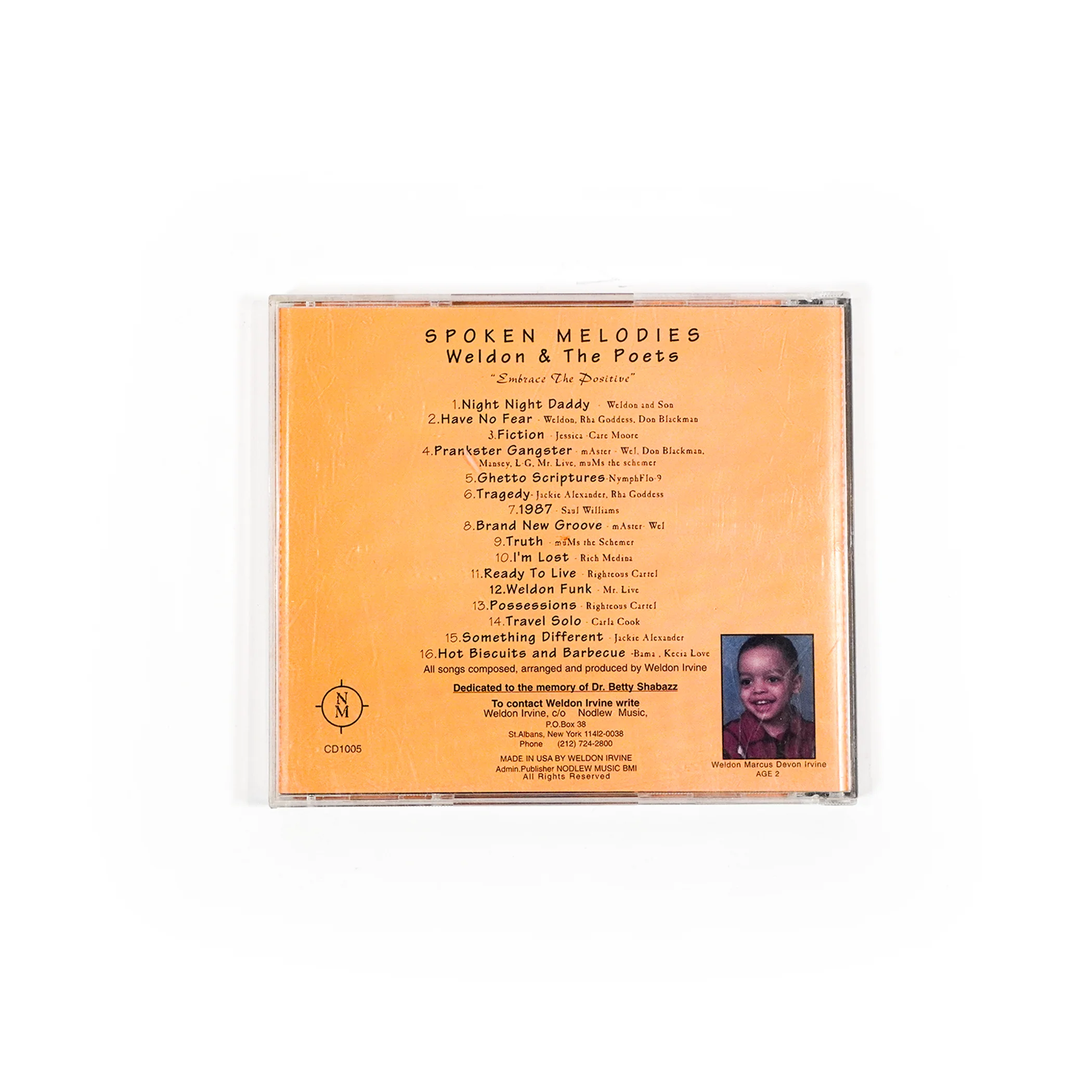 Weldon & the Poets - Spoken Melodies (Embrace The Positive) CD (1997) - Image 3